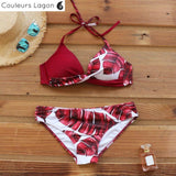 Bikini Push-Up Floral Star - Couleurs Lagon - rouge a plat