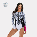 Bikini Push-Up Rashguard Manche Longue DOLPHIN PLAY - Couleurs Lagon - avant et zip