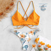Bikini Push-Up Tangua Brésilien ORANGE FLORAL - Couleurs Lagon