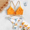 Bikini Push-Up Tangua Brésilien ORANGE FLORAL - Couleurs Lagon
