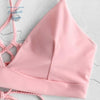 Bikini Push-Up Tangua Brésilien ROSE FLORAL - Couleurs Lagon
