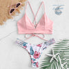 Bikini Push-Up Tangua Brésilien ROSE FLORAL - Couleurs Lagon