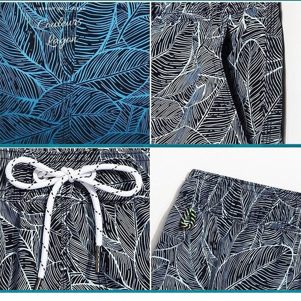 Boardshort homme QuickDry taille élastique lacet poches — Couleurs Lagon Night Blue