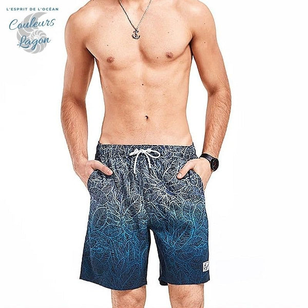 Boardshort homme Night Blue B variante vue face — Couleurs Lagon