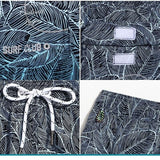 Short de bain homme feuillage bleu nuit coupe ajustée — Couleurs Lagon Nouméa