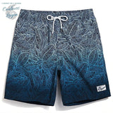 Boardshort homme Night Blue feuillage géométrique bleu nuit — vue face Couleurs Lagon