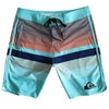 Boardshort Surf Quicksilver QuickDry Grande Taille à rayures turquoise et rouge - Couleurs Lagon