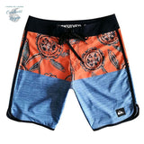 Boardshort surf hawaïen QuickDry orange grande taille — vue face Couleurs Lagon
