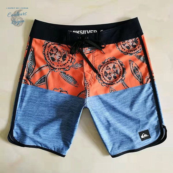 Short surf kite paddle homme orange séchage rapide — Couleurs Lagon Pacifique
