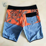 Short de surf homme orange séchage rapide coupe hawaïenne — Couleurs Lagon