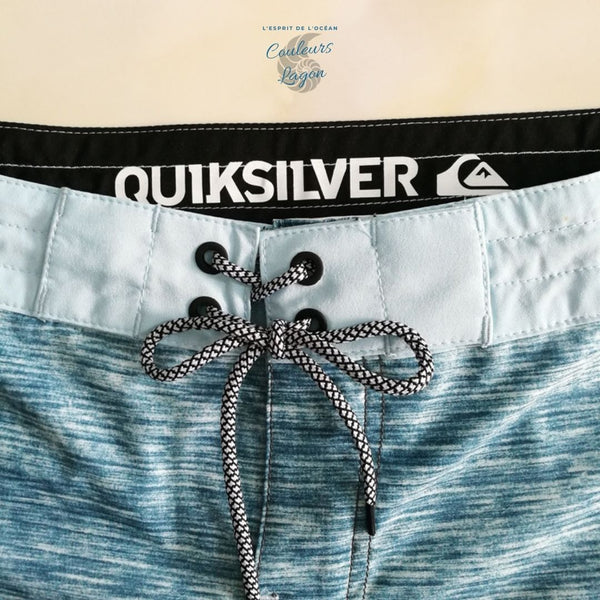 Boardshort Surf Quicksilver QuickDry Grande Taille gris bleu - Couleurs Lagon