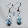 Boucle d'oreille Ag 925 Goutte d'eau en Larimar - Couleurs Lagon