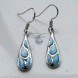 Boucle d'oreille Ag 925 Goutte d'eau en Larimar - Couleurs Lagon