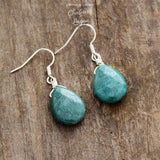 Boucle d'Oreille Amazonite Bleu Turquoise - Couleurs Lagon