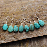 Boucle d'Oreille Amazonite Bleu Turquoise - Couleurs Lagon