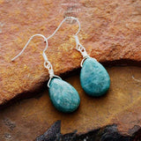 Boucle d'Oreille Amazonite Bleu Turquoise - Couleurs Lagon