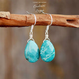 Boucle d'Oreille Amazonite Bleu Turquoise - Couleurs Lagon