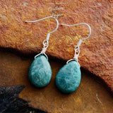 Boucle d'Oreille Amazonite Bleu Turquoise - Couleurs Lagon