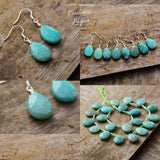 Boucle d'Oreille Amazonite Bleu Turquoise - Couleurs Lagon