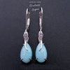 Boucle d'oreille Goutte d'eau Larimar naturelle et argent massif - Couleurs Lagon