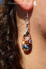 Boucle d'oreille Perroquet en argent et pierre de sédiment marin Océan - Couleurs Lagon