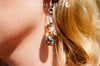 Boucle d'oreille Perroquet en argent et pierre de sédiment marin Océan - Couleurs Lagon