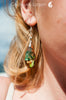 Boucle d'oreille Perroquet en argent et pierre de sédiment marin Océan - Couleurs Lagon