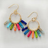 Boucles D'oreilles 7 Chakra Pierres Naturelles et Or - Couleurs Lagon