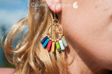 Boucles D'oreilles 7 Chakra Pierres Naturelles et Or - Couleurs Lagon