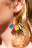 Boucles D'oreilles 7 Chakra Pierres Naturelles et Or - Couleurs Lagon