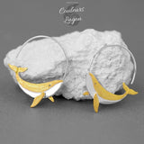 Boucles d'Oreilles Baleines Argent et Doré - Couleurs Lagon