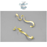 Boucles d'oreilles en Argent S925 Algue Marine Concises et Lisses - Couleurs Lagon