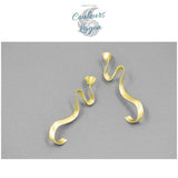 Boucles d'oreilles en Argent S925 Algue Marine Concises et Lisses - Couleurs Lagon