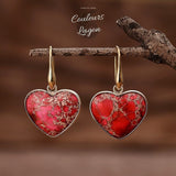 Boucles d'oreilles en pierre naturelle de Jaspe Rouge - Couleurs Lagon