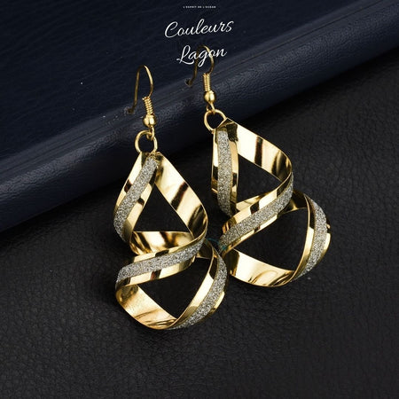 Boucles d'oreilles en spirale couleur argent noir ou or - Couleurs Lagon