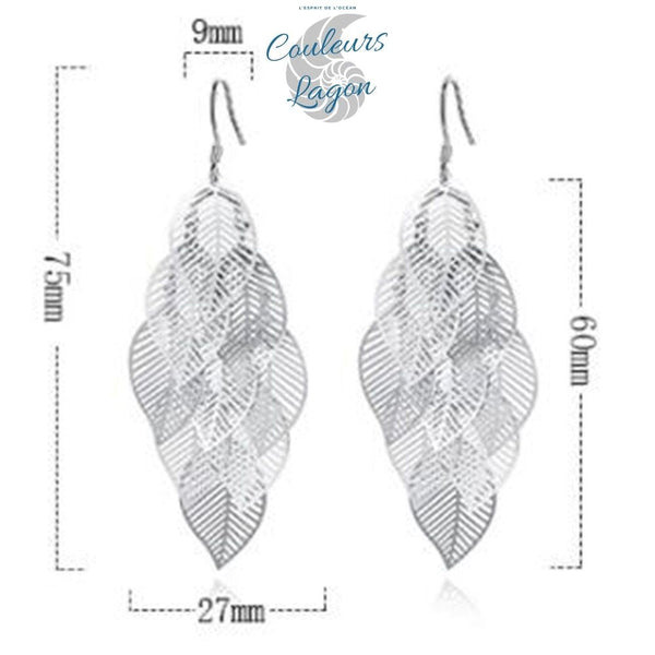 Boucles d'oreilles argent femme hypoallergéniques sans nickel - Couleurs Lagon