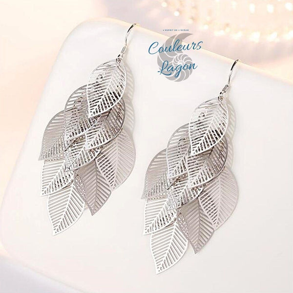 Boucles d'oreilles argent massif s925 portées - bijou hypoallergénique Couleurs Lagon