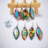 Boucles d'oreilles feuilles de pierre Jaspe multicolore - Couleurs Lagon