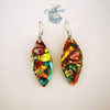 Boucles d'oreilles feuilles de pierre Jaspe multicolore - Couleurs Lagon