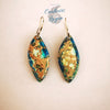 Boucles d'oreilles feuilles de pierre Jaspe multicolore - Couleurs Lagon