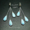 Boucles d'Oreilles Goutte d'Eau Argent 925 et Larimar - Couleurs Lagon