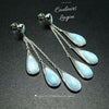 Boucles d'Oreilles Goutte d'Eau Argent 925 et Larimar - Couleurs Lagon