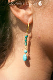 Boucles d'oreilles Goutte d'Eau Bleu Océan - Couleurs Lagon