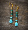 Boucles d'oreilles Goutte d'Eau Bleu Océan - Couleurs Lagon