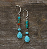 Boucles d'oreilles Goutte d'Eau Bleu Océan - Couleurs Lagon