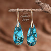 Boucles d'oreilles goutte d'eau en pierre naturelle Régalite Bleu - Couleurs Lagon