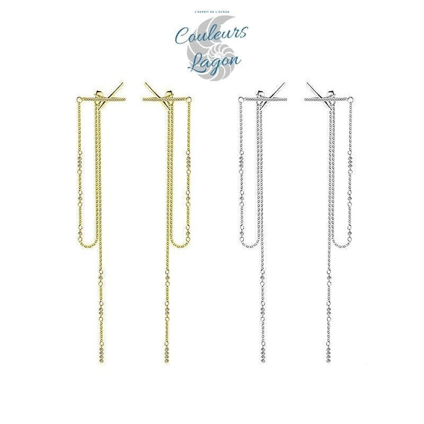 Boucles d'oreilles argent 925 zircon - coloris or