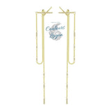 Boucles d'oreilles longues s925 zircon - Couleurs Lagon