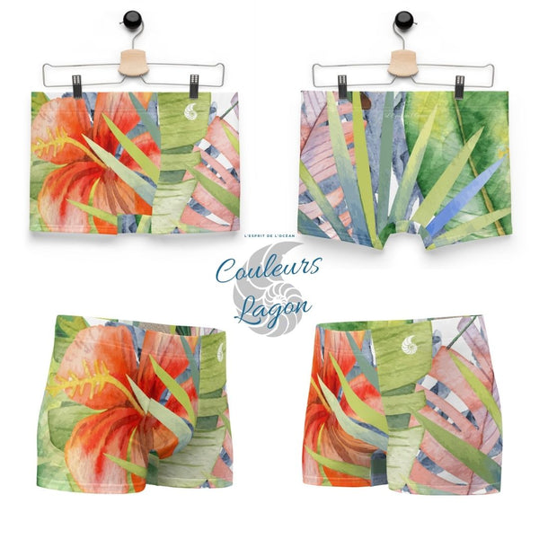 Boxers Caleçon Homme Floral PF11 Hibiscus - Couleurs Lagon