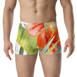 Boxers Caleçon Homme Floral PF12 Blanc Hibiscus - Couleurs Lagon